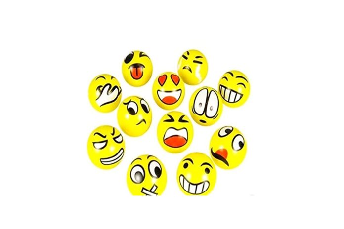 UNKE 12 Pcs Emoji Mini Stress Balls,Happy Face Emotion Squeeze Soft Hand Gift Toy