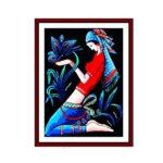 Minority Girl Beauty Painting Black Cloth Unprinted Counted On Canvas 14CT Cross Stitch Kits